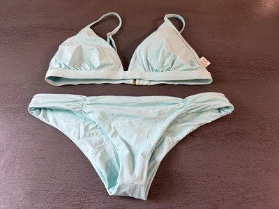 bitsy cut NEW blue   L SPACE two piece swimsuit bikini top size large - Image 1 of 2