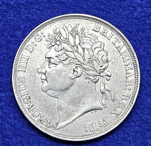 1821 Großbritannien, Silber Crown Münze, KGIII King George IV - ANNO SECUNDO - Bild 1 von 11