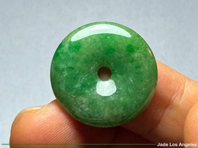 Círculo Donut 平安扣 Jadeíta Suelto Verde Guisante Esmeralda para Colgante 40ct (L077) Foto 1 de 4