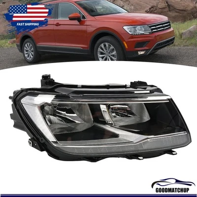 For 2018-2021 Volkswagen Tiguan Halogen w/LED DRL Headlight Passenger Side - Image 1 of 4