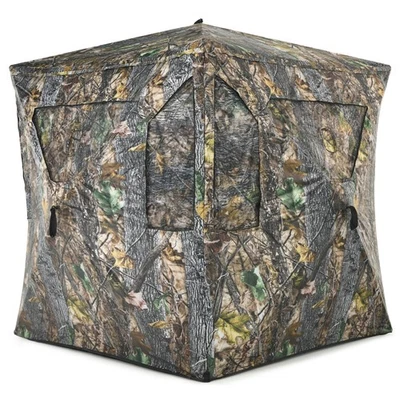 3 Person Portable Hunting Blind Pop-Up Ground Tent w/ Gun Ports & Carrying Bag - Image 1 of 4