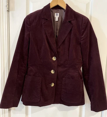 Gap VTG Y2K Blazer ~ Jacket Corduroy Dark Purple/Eggplant Size M ~ EC!! - Image 1 of 4