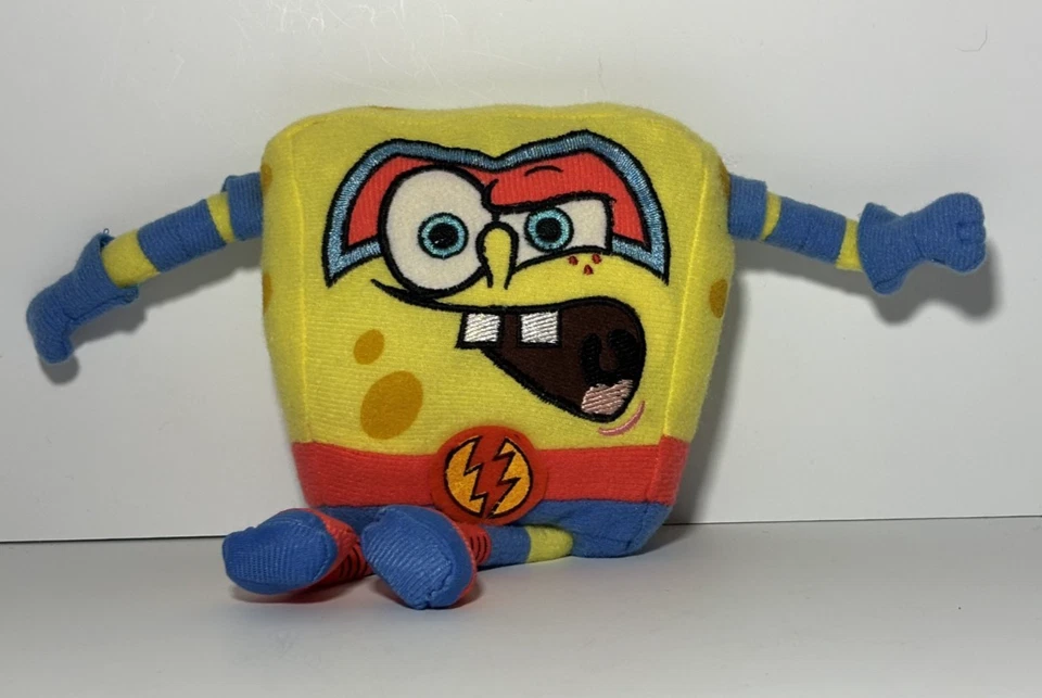 Juguete de peluche pequeño Nanco Bob Esponja Super Hero 2005 10" The Quickster Foto 1 de 3