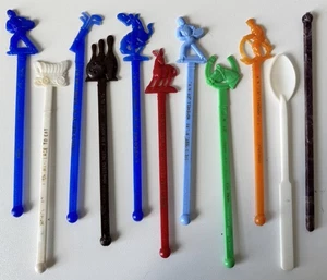 Lote de 11 agitadores de cóctel vintage Swizzle Sticks Hopewell Junction NY - Imagen 1 de 3