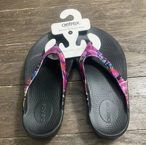 Aetrex Orthotic Flips Size 6 Women Color Black Model Maui Flip Flops Brand New! - Picture 1 of 11