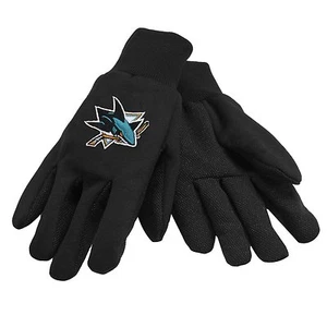 NHL San Jose Sharks Colored Palm Utility Gloves Black w/ Black Palm by FOCO - Picture 1 of 1