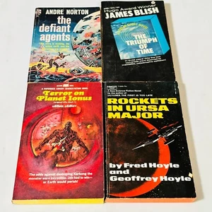 Lot of 4 Vintage Science Fiction Paperback Novels Norton - Blish - Adler - Hoyle - Picture 1 of 16