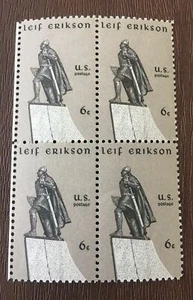 US Stamps Scott 1359 Block Of 4 Leif Erikson Explorer MNH OG 6c 1968 - Picture 1 of 1