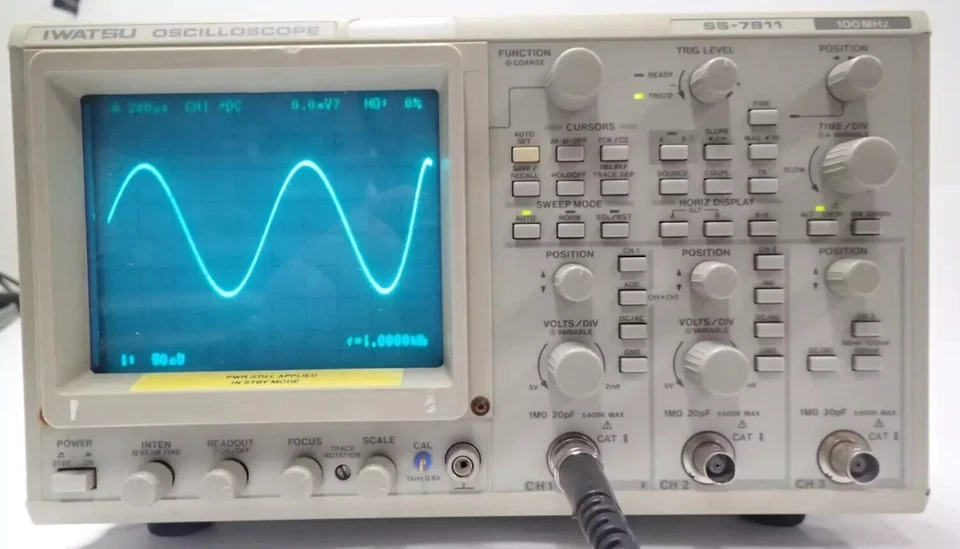 IWATSU SS-7811 OSCILLOSCOPE 100Mhz 100-120Vac 50/60Hz 1.5A - Image 1 of 4