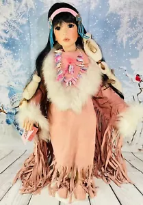 Indian Princess Porcelain Doll by Artist Cheryl #3 Signed 31" RARE LARGE! - Picture 1 of 12