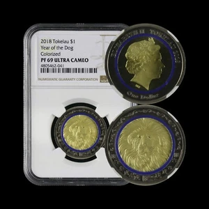 TOKELAU. 2018, Dollar, Polymer - NGC PF69 - Year of the Dog ๐, RARE - Picture 1 of 5