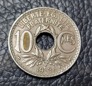 1936 France 10 Centimes Coin - Picture 1 of 2