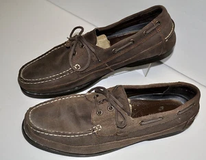POLO RALPH LAUREN BARX LEATHER Boating Top-Sider Shoes Dark Brown Sz 13 D - Picture 1 of 6