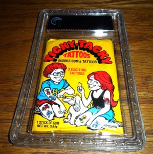 Donruss Ticky-Tacky Tattoos 1978 goma de mascar paquete de cera GAI 10 GEMAS COMO NUEVO PERFECTO - Imagen 1 de 3
