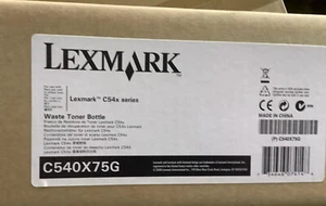 NUEVO Botella de tóner de residuos Lexmark C540X75G genuina y sellada de fábrica serie C54X - Imagen 1 de 2