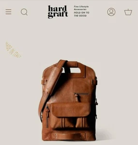 Hard Graft 2Unfold Faltbare Mehrzweck Laptoptasche – Classic Leder braun - Bild 1 von 11