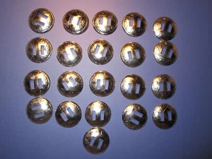 CONCHAS RUND silberfarben Metall STERNMUSTER abgestimmtes Set $6sh - Bild 1 von 7