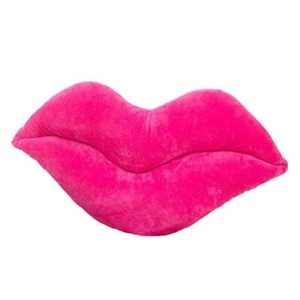 LEVINIS Hot Lip Shape Throw Pillows Girls Valentine's Day Gift Soft Velvet Pink - Picture 1 of 7