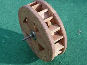 Wasserrad Mühlenrad Holz 24cm Durchmesser Garten Deko Ersatz für Wassermühle - Bild 1 von 3