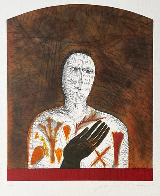 Mimmo PALADINO "Botanico" , 2008 acquatinta acquaforte originale firmata - Bild 1 von 2