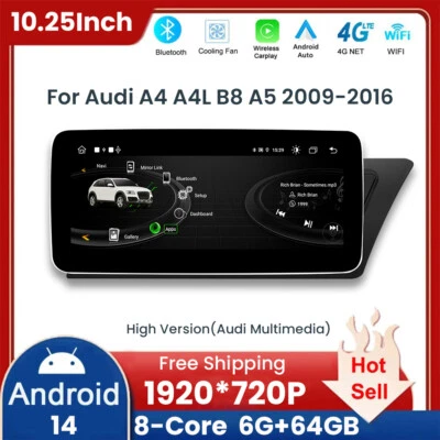 Audi A4 B8 RS4 A5 S5 2009-2016 Android 14 estéreo para automóvil 64 GB radio automática GPS SAT UK - Imagen 1 de 4