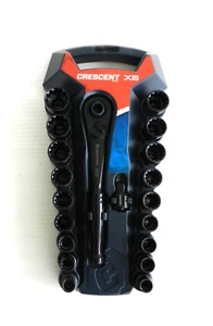 Crescent 20 Piece Socket Wrench Set X6 + 3/8 in Drive -Pass Through Metric + SAE - Picture 1 of 5