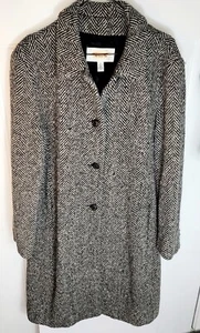 Women Taibot Gray Coat Size 14 80% Wool - Picture 1 of 10