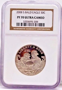 2008-S LIBERTY BALD EAGLE 50C PF 70 ULTRA CAMEO - Picture 1 of 2
