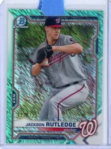 2021 Bowman Chrome Aqua Shimmer Refractor JACKSON RUTLEDGE #BCP103 #112/125 - Picture 1 of 2