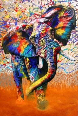 Pôsteres e gravuras de arte de parede em tela quadro de elefante decoração para casa - Imagem 1 de 4