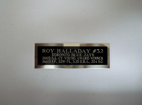 Roy Halladay Blue Jays 2003 Cy Young Baseball Card Plaque Nameplate 1" X 3" Cover
