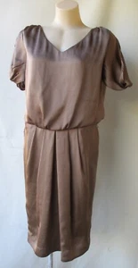 Laura Ashley new bronze mocha dress size 12 short sleeve NWT - Picture 1 of 7