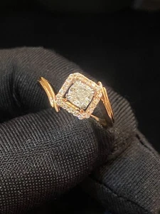 Stunning 0.75 Carats Cushion Round Cut Diamonds Engagement Halo Ring In 14K Gold - Picture 1 of 12