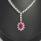 Value €3690 diamond ruby necklace 750 18 carat white gold