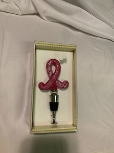 Cypress Home Pink Ribbon Breast Cancer Awareness Wine Stopper -B1 NEW IN BOX - Picture 1 of 2