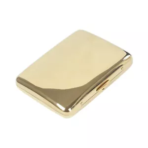 Estuche de cigarrillos de metal con espejo dorado soporte de bolsillo caja para fumar para cigarrillos de 8 mm - Imagen 1 de 10
