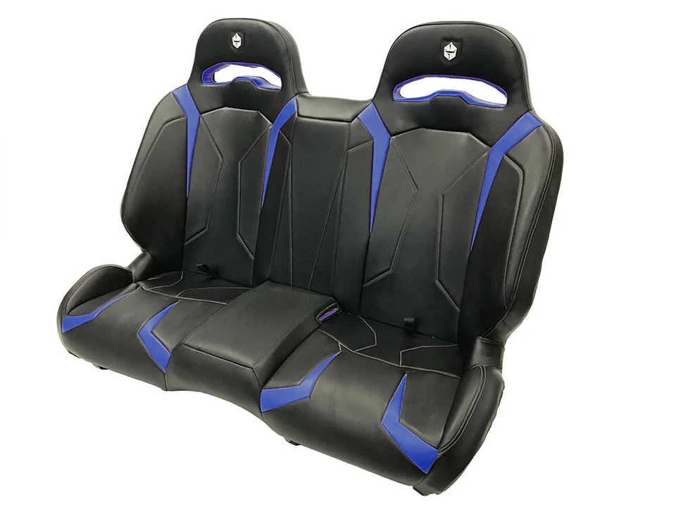 Pro Armor LE Suspension Rear Bench Seat Black Blue Polaris RZR XP 4 1000 Turbo - Image 1 of 1