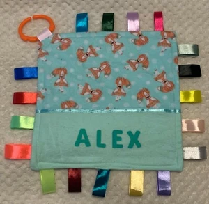 Babies Personalised Security Taggie Blanket / Toy - FOX - - Picture 1 of 9