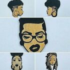 Afrocentric Black Afro Girl Fashion Wood Carved Earrings (III) - 5 Options