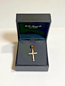 R. H. Macy & Co. 14k Yellow Multi Tone Gold Cross Pendant 28mm .62g Not Scrap - Picture 1 of 8