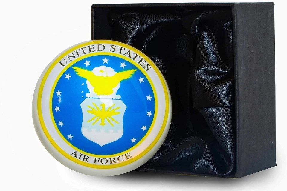 Crystal Paperweight - Air Force Edition, Military Holiday Gift - Image 1 of 2
