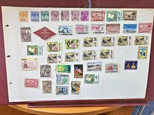 Estampillas de Malasia y Estados malayos en páginas de álbum/papel - Imagen 1 de 10