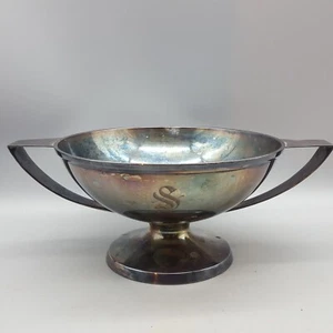 Tazón estilo trofeo atómico Art Deco Sheffield 421 patas 2 asas - Imagen 1 de 12