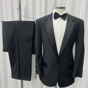 SKOPES EVENINGWEAR Schwarz Wollmischung 2-Teiler Dinner Smoking Anzug C40S W36 L29 - Bild 1 von 22