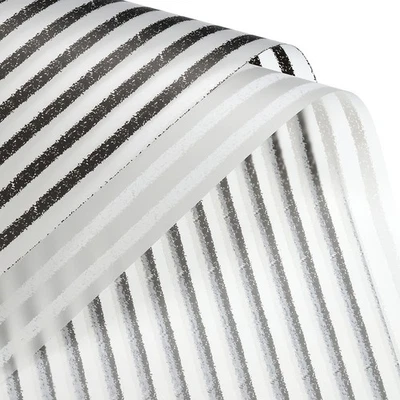 Righe Opaco Fiore Avvolgimento Carta 23.6x23.6" Nero Bianco 40pz, 20pz - Immagine 1 di 4