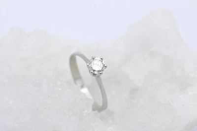 Wempe 585 / 14K Weißgold Damen Solitär Ring mit Diamant edel ca. 0,40 ct. - Bild 1 von 4