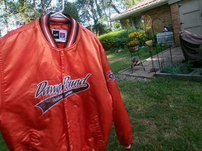 Vintage Satin Orange Puma Browns Dawg Pound Bomber Jacket Size L Men - Image 1 of 4