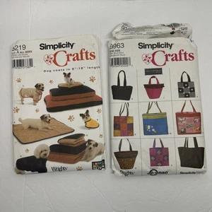 Simplicity Craft Schnittmuster 9963 & 5219 Handtaschen Tragetaschen Haustierbetten Hundemäntel - Bild 1 von 5