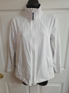 T by TALBOTS weiße leichte Yogajacke Reißverschlusstaschen Größe MP Damen - Bild 1 von 9