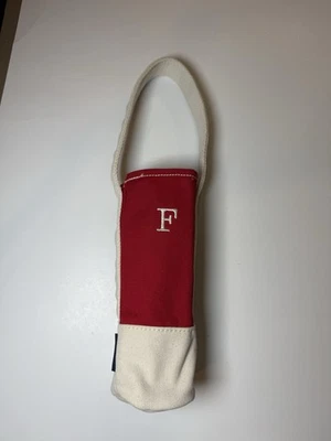 Bolso de Mano Lands End Lona Botella Agua/Vino con Monograma "F" Rojo/Blanco Foto 1 de 4